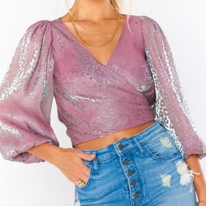 Show Me Your MuMu Joplin Top Cheetah Organza BNWT Medium